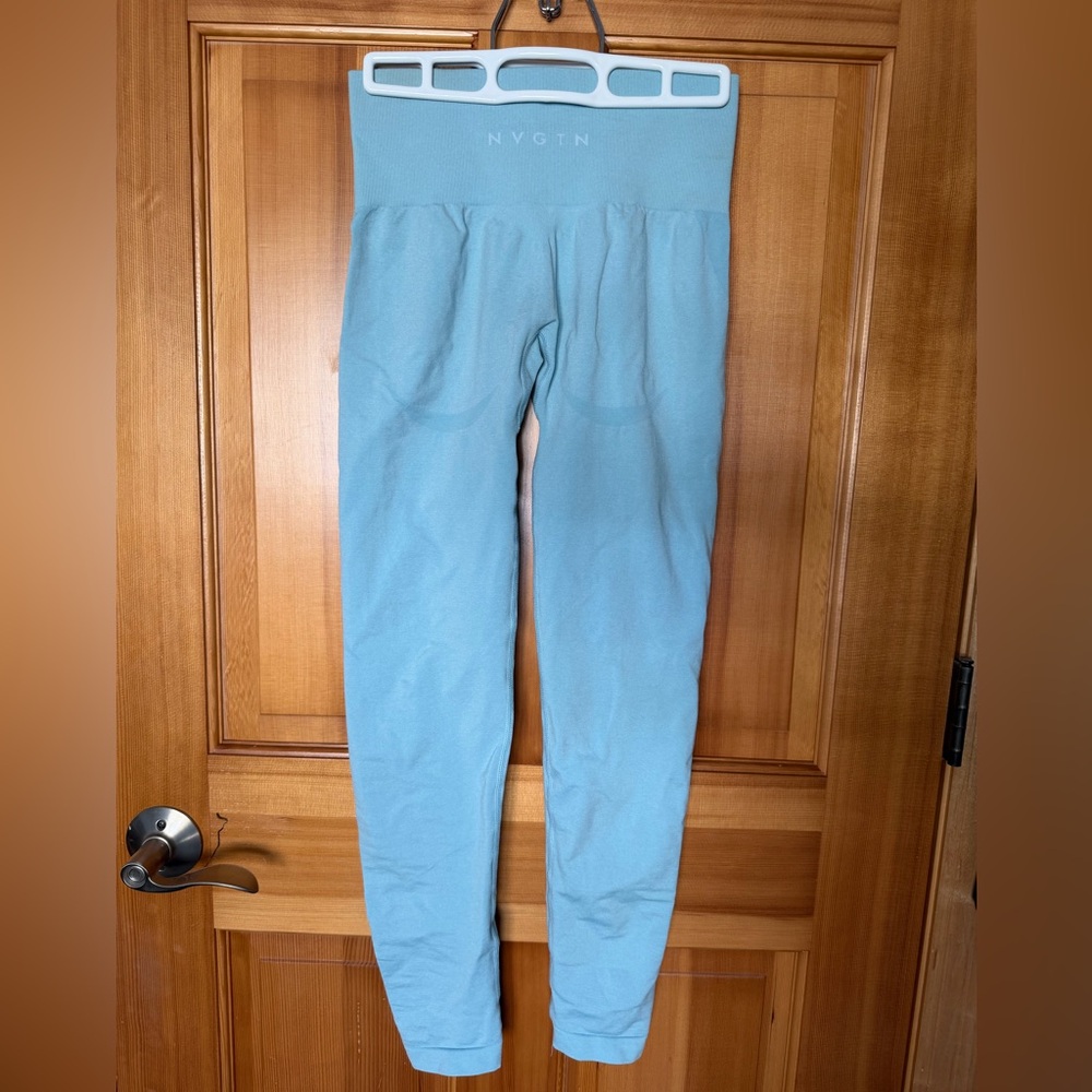 NVGTN Pastel Blue Contour Seamless Leggings SIZE SMALL